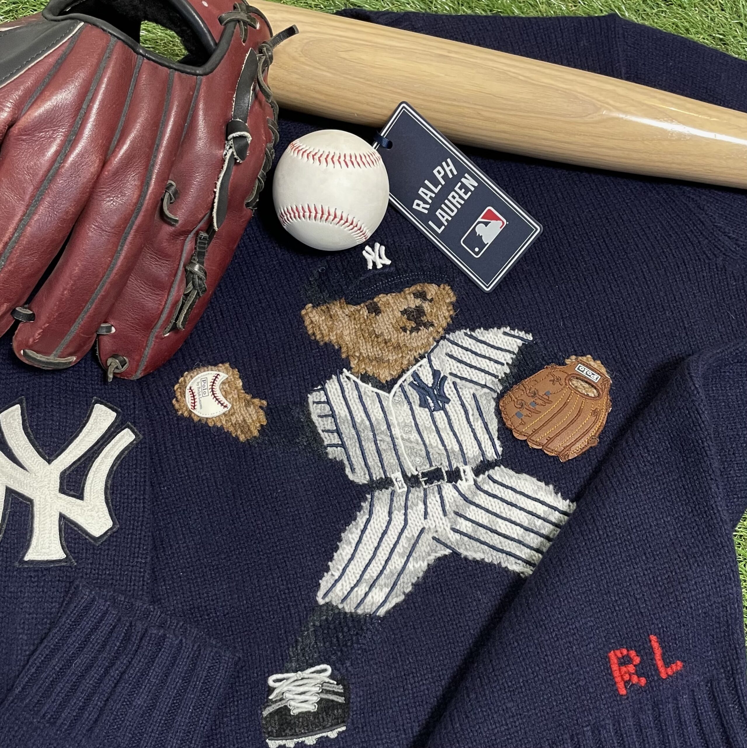 ポロベアは野球もする。ポロ ラルフ・ローレンのポロベアニット（MLB  